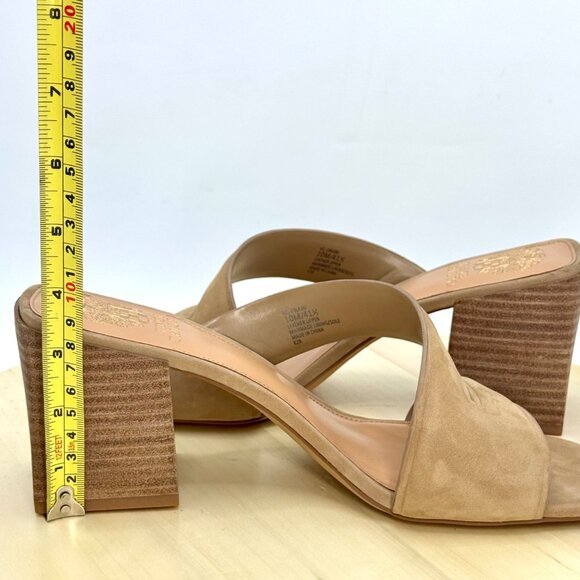 Vince Camuto Tan Suede Leather Jinani Asymmetrical Block-Heel Sandal Size 10 NEW - Picture 10 of 12